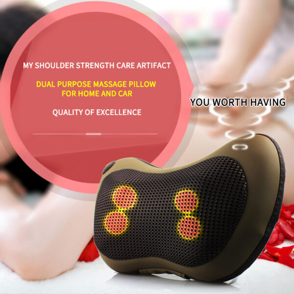 Peanut pillow waist, back, and neck massager infrared heating