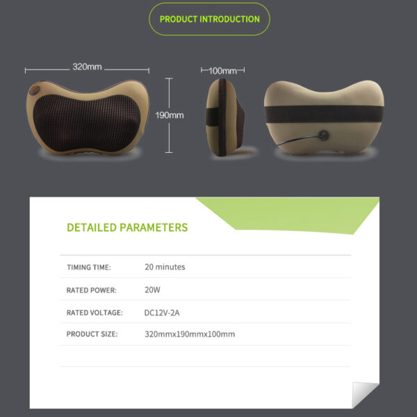 Peanut pillow waist, back, and neck massager infrared heating