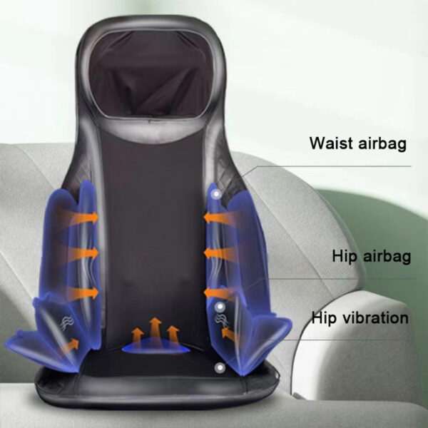 Black cushion massage the back, waist, neck, and back with airbag wrapping