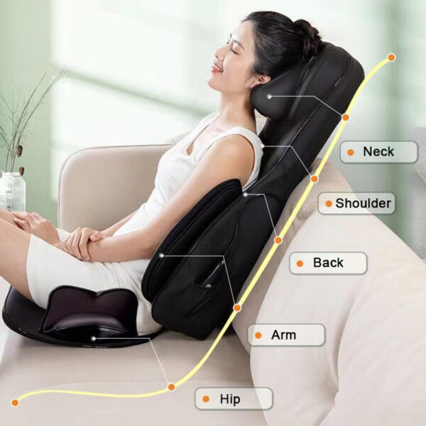 Black cushion massage the back, waist, neck, and back with airbag wrapping