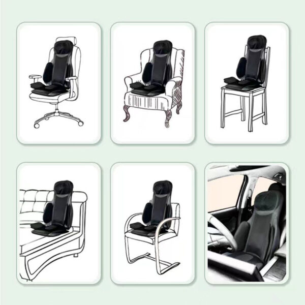 Black cushion massage the back, waist, neck, and back with airbag wrapping