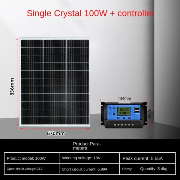 Solar panel charging board monocrystalline silicon(100W)