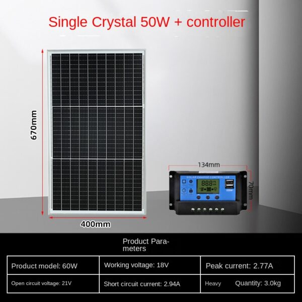 Solar panel charging board monocrystalline silicon(50W)